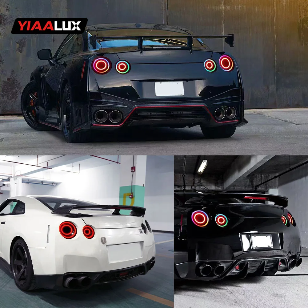 product led rgb car rear lamp tail lamp dynamic animation modified led tail light for nissan gtr gt r r35 2007 2018-17