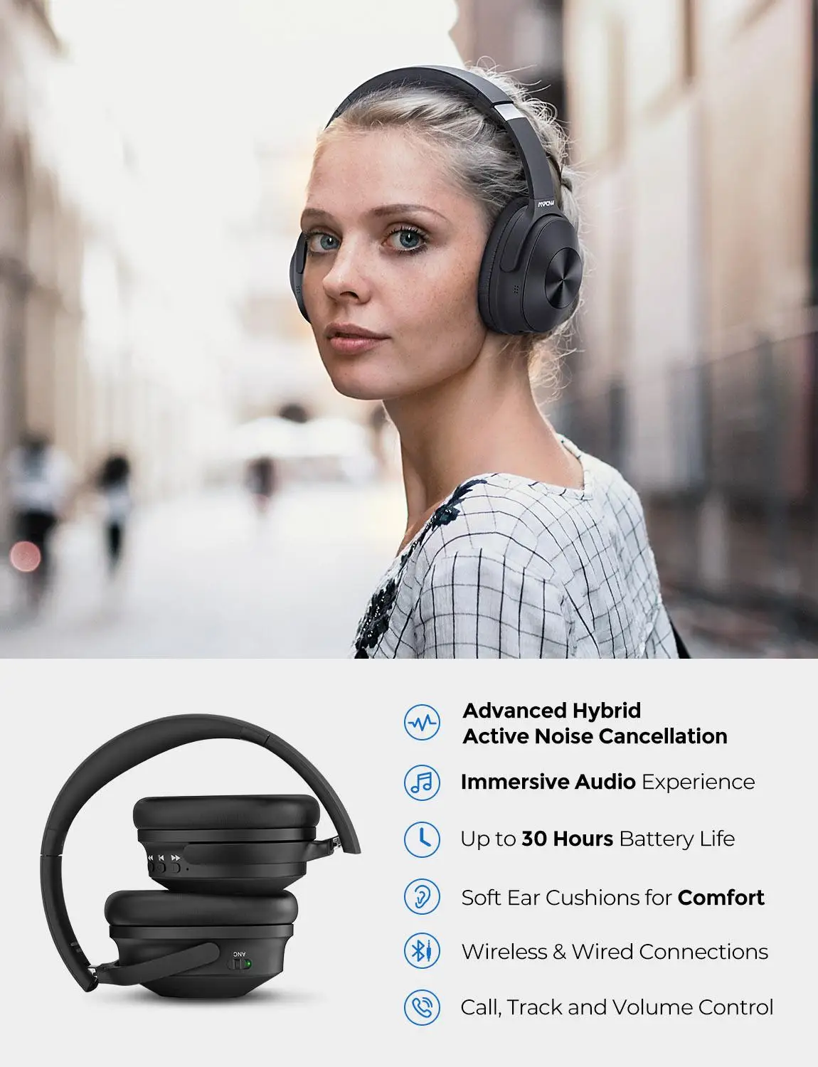 mpow hybrid noise cancelling headphones