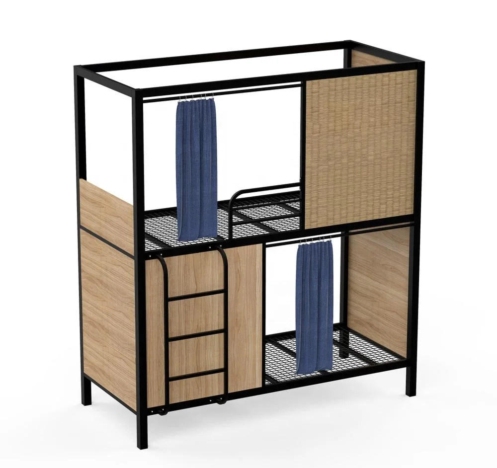 دائم إطار سرير معدني الأنابيب hotsale نزل سرير مزدوج خاص مزدوج ديكر الكبار سرير بطابقين مع الشريحة للجيش