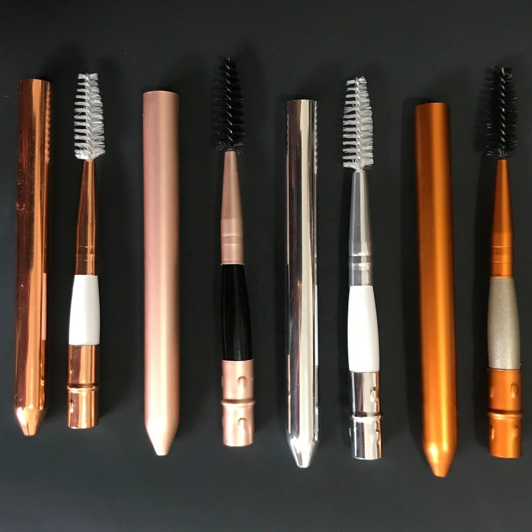 Nylon Bristle Eye Brush With Cap Retractable Eyelash Mascara Brushes