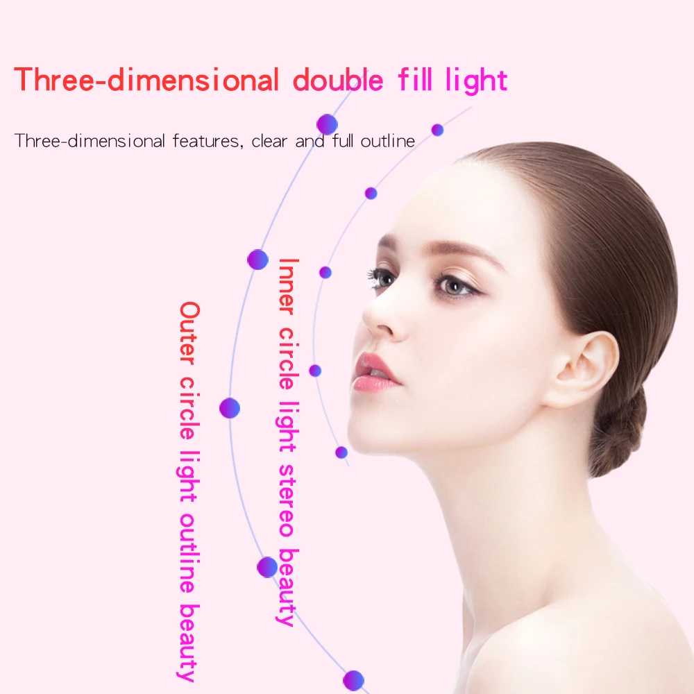 Selfie Double Ring Fill Lights Wide Angle Macro Lens 52 LED Makeup Clip Light Camera for Phone