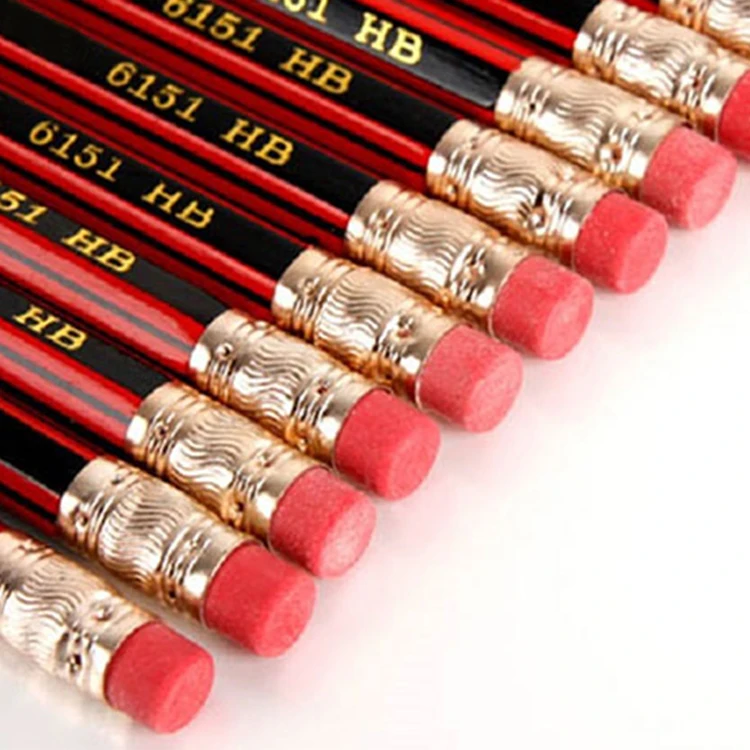 Fashion Classic Black Lead Wood Pencil Hexagon Wooden Hb Pencil With