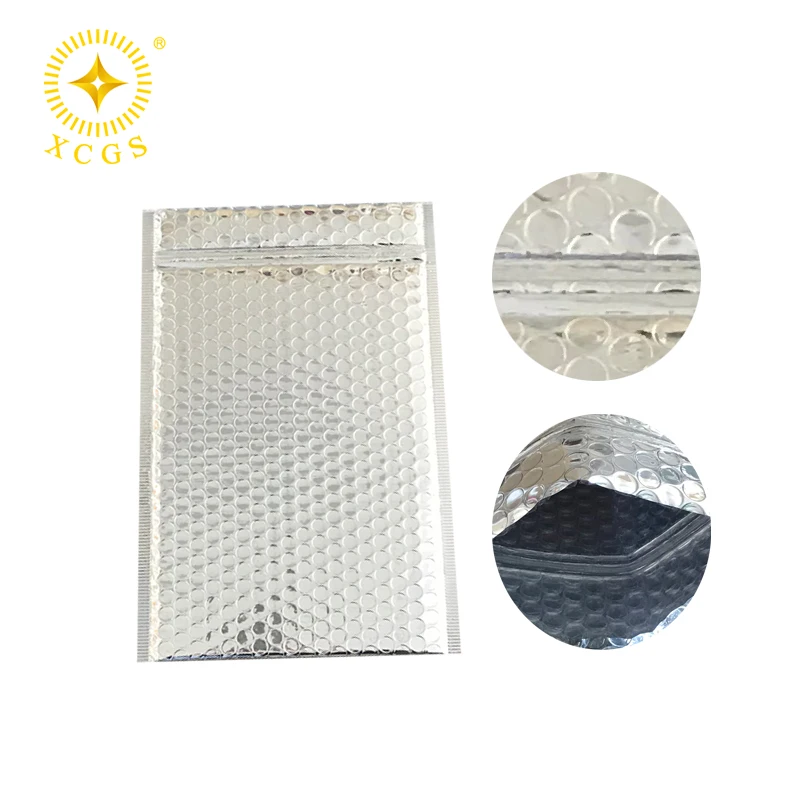 Large Size Zipper Thermal Insulated Foil Bubble Cooler Bag For Vegan