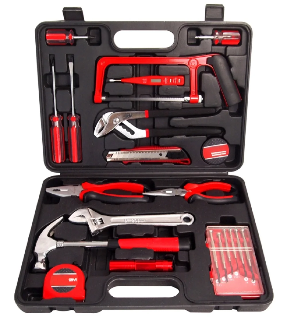 22pcs热卖家用手持工具套件塑料盒促销工具套件