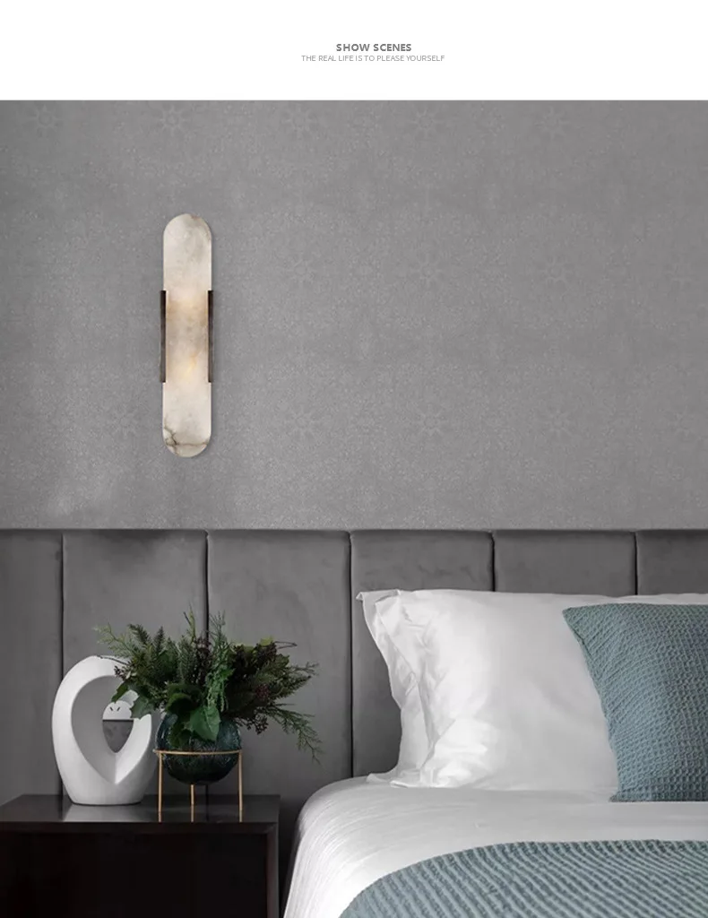 product source factory cross border best selling modern natural marble led wall lamp warm white high cri 80 for living room dimmable-14