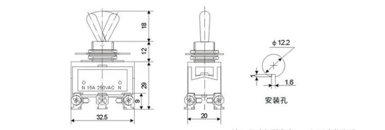 Kelly E-ten1321 Toggle Switch On-on 2 Way Manual Switch 6 Pins Terminal ...