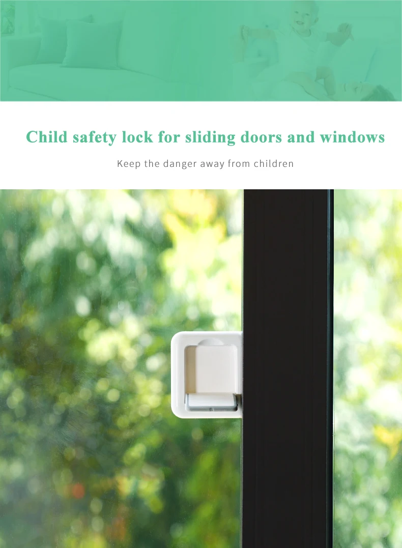 Sliding Child Safety Door Window Locks Baby Proof Sliding Tpr Plastic