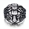rhodium plated ceramic men ring price 1 carat diamond animal stainless steel 316l lion head ring models fishing