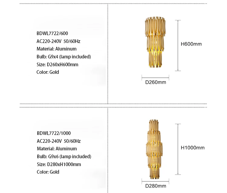 Modern design luxury long wall light hotel villa living room led light wall mount