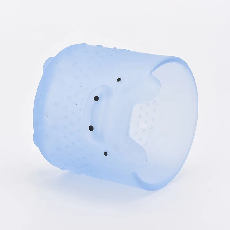 Frosted pig shape glass candle containers wholesales