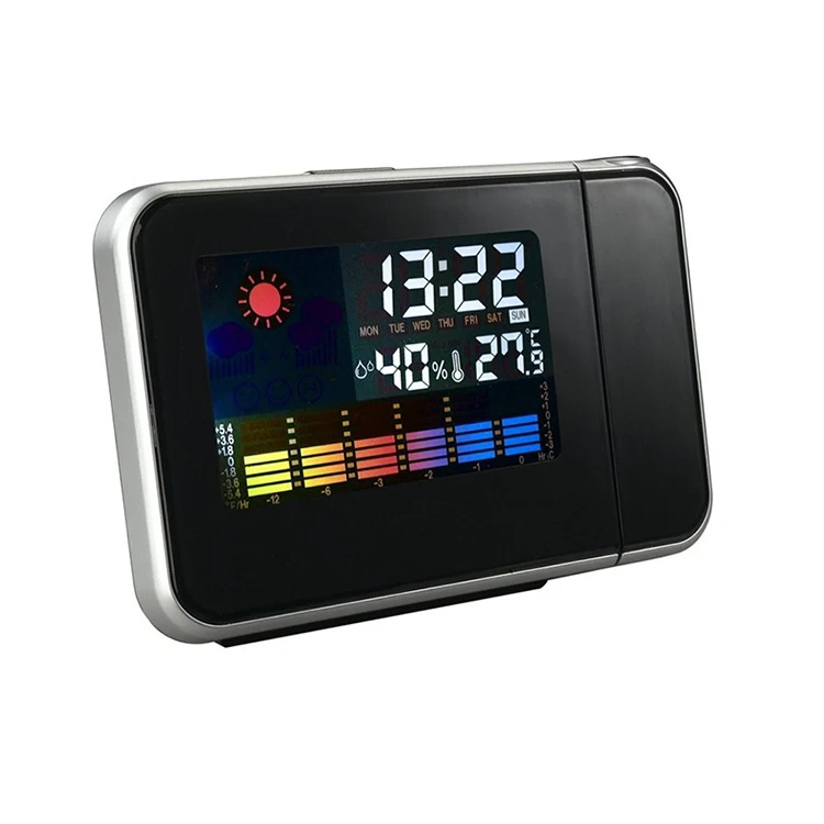 Projection Alarm Weather Station Clock Weather forecast projector alarm clock Table LED Back Light Desk Colorful Digital Display