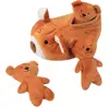 Durable High Quality Training Snuffle Interactive Squeaky Hide and Seek Bear Slippers Plush Dog Toy