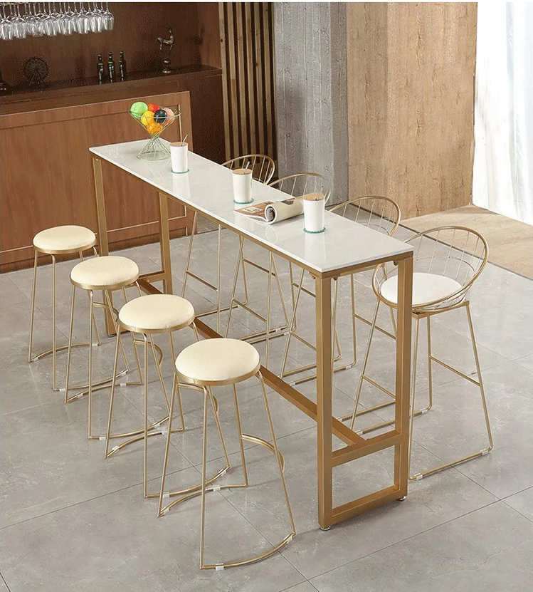 Bar Desk Household Simple Modern Solid Wood/marble Bar Table And Chair ...