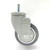 Medium Duty 4 Inch 100 mm Thread Guard High Strength Nylon Bracket Threaded Stem Elastic Grey TPR Caster Wheel
