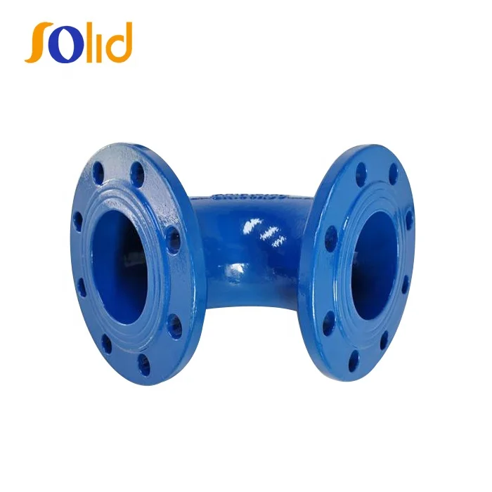ISO2531Ductile Cast Iron Pipe Fitting 90 Degree Double Flanged Bend