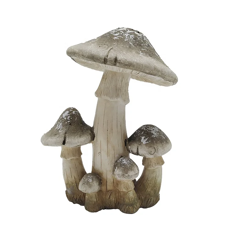 Custom Size White Garden Resin Mushroom Yard Decor,Polyresin Hand