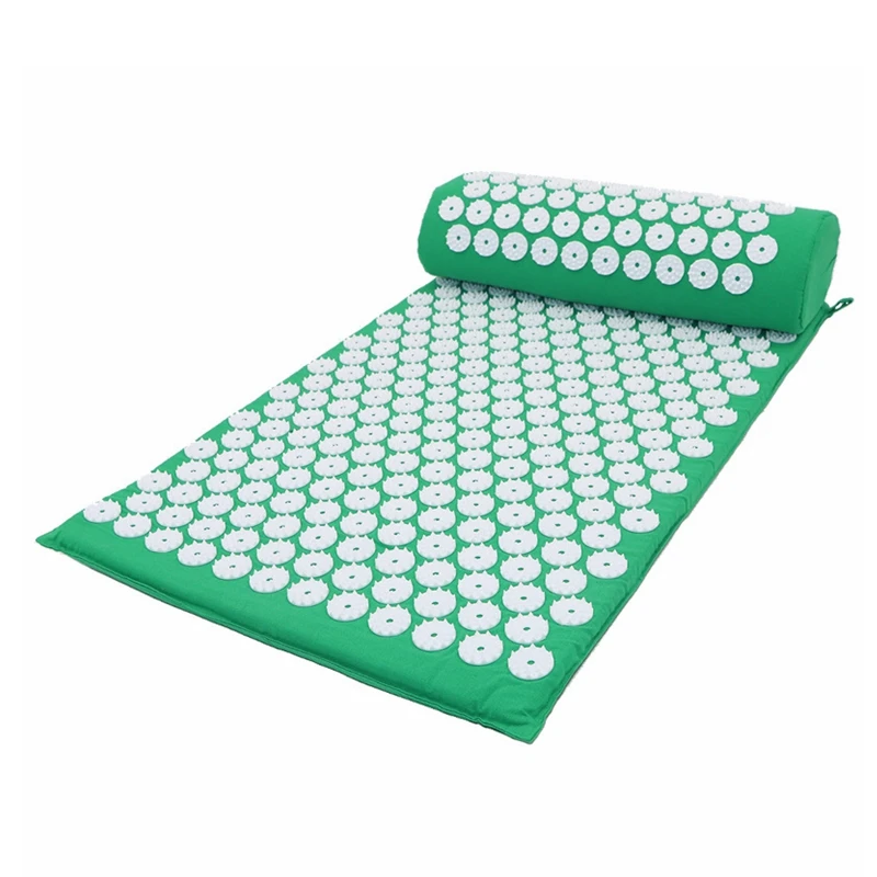 Natural cotton yoga yantra foot shakti lotus plastic spikes massage acupressure mat