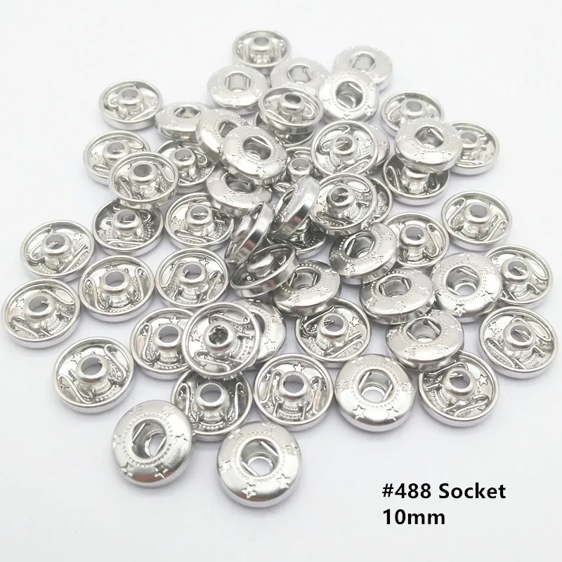 10mm 16l Metal Spring Snap Button With #488 Under Parts In Nickel Color ...