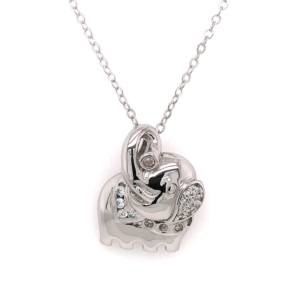 product-Wholesale High Quality Cute Silver Elephant Necklace Pendant Unisex-BEYALY-img