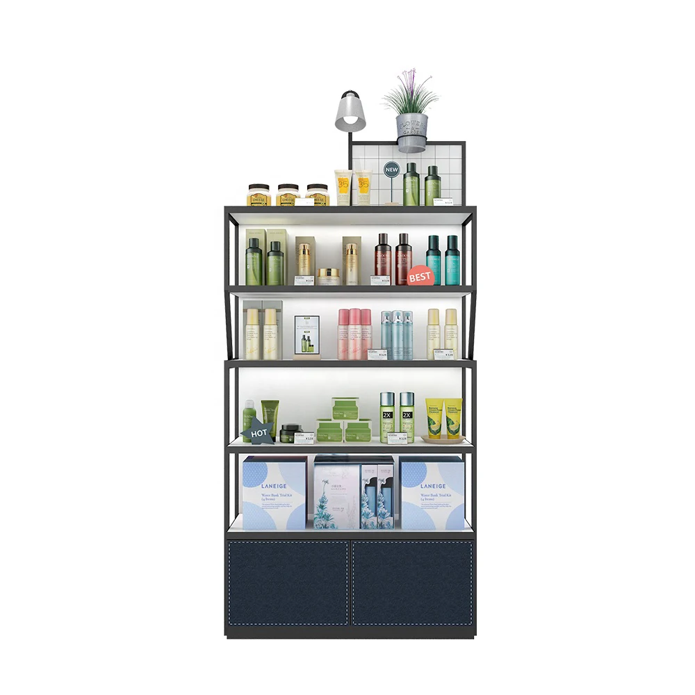 factory custom beauty furniture cabinet  store retail skincare shelves cosmetic counter display shelf