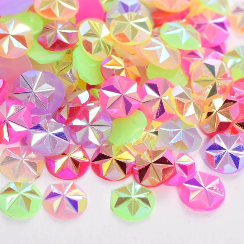 Bling Glitter Resin Rhinestone Flatback Round Beads Perfect Cut Light Peach AB Jelly Resin Rhinestone for Poland Nail Art Crafts