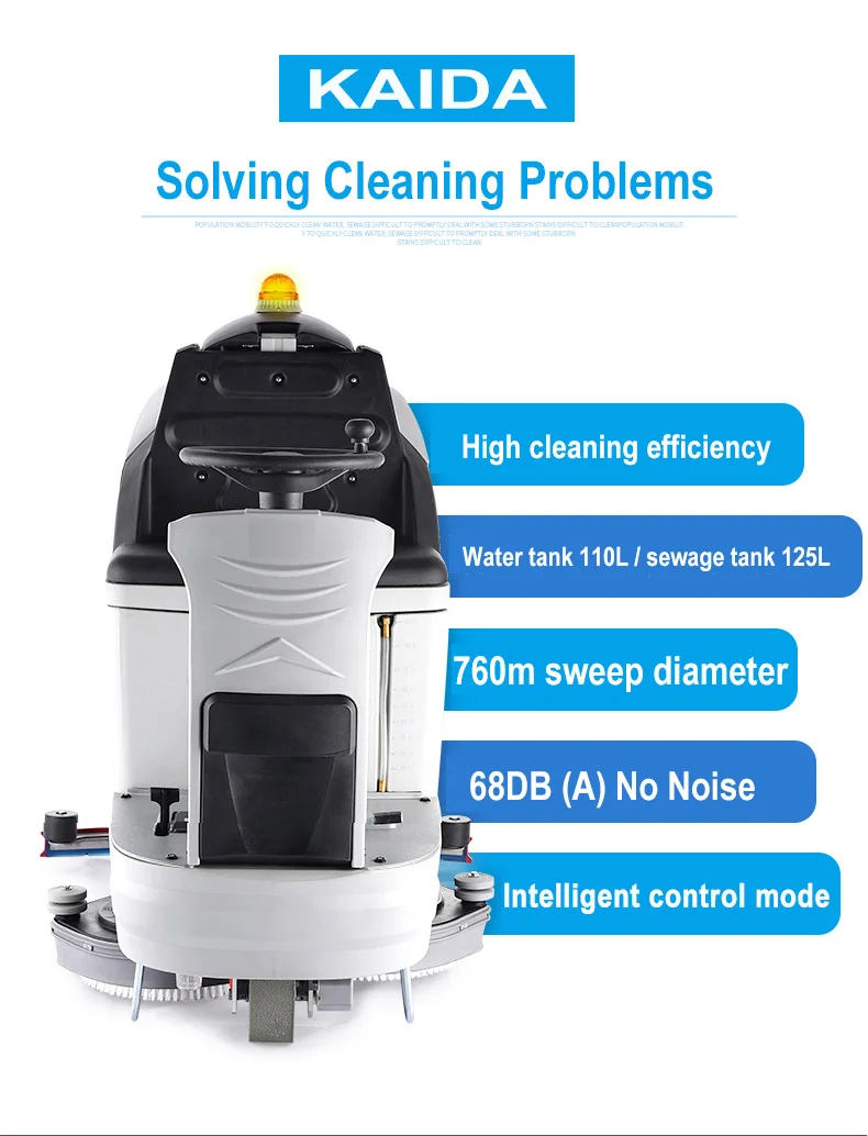 Kd760b Rideon Floor Scrubber Machine Easy And Durable In Use