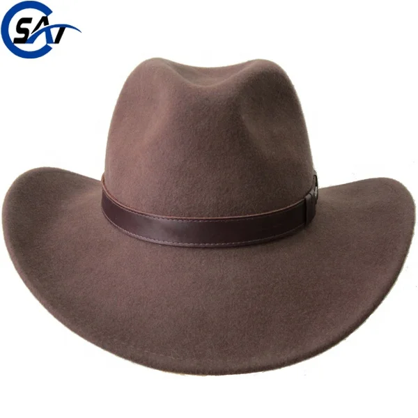 56-58cm Farbe : Blau, Gr/ö/ße : 56-58CM XinQuan Wang Wollfilz Fedora Cowboy Hut Einfarbig Fedora Hut Western Cowboy Jazz Sonnenhut Herren Damenhut