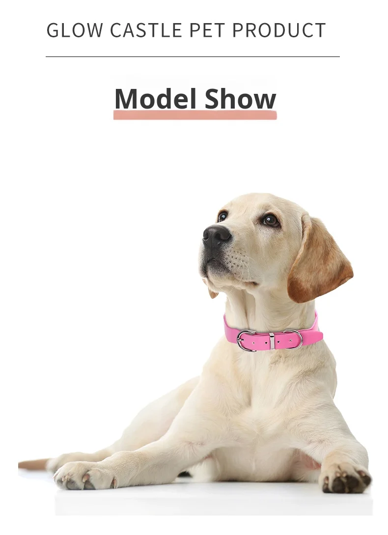Pu Leather Accessories Dog Collar Macaron Adjustable High-End Special-Shaped Wave Banquet Birthday Ribbon Solid Pet Collar