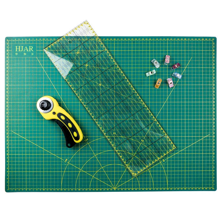 Quilting A2 Rotary Cutter Cutting Mat Set Including 15x45cm Ruler A2
