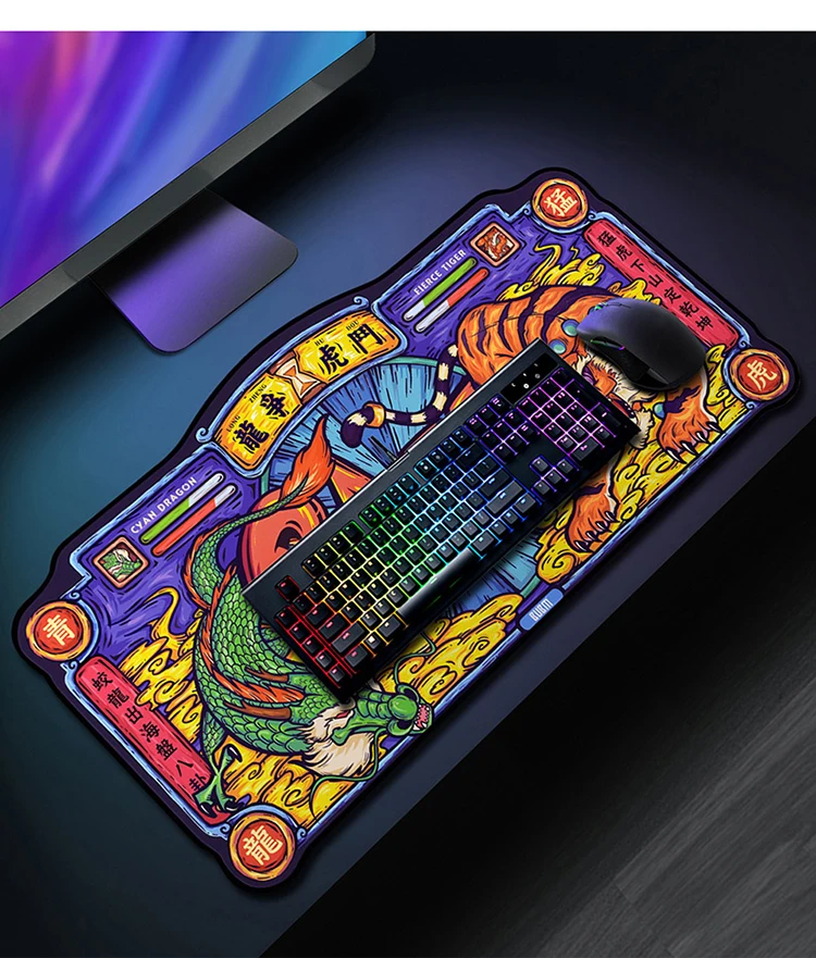 BUBM OEM Custom Chinoiserie Style Large Sublimation Gaming Desk Mousepad