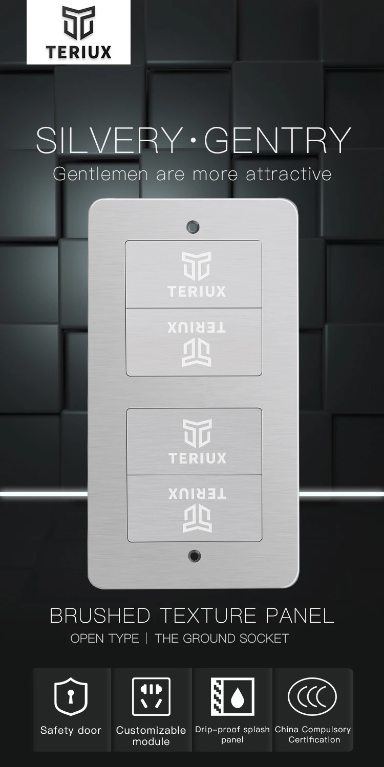 Double stainless steel concealed floor socket with customized module