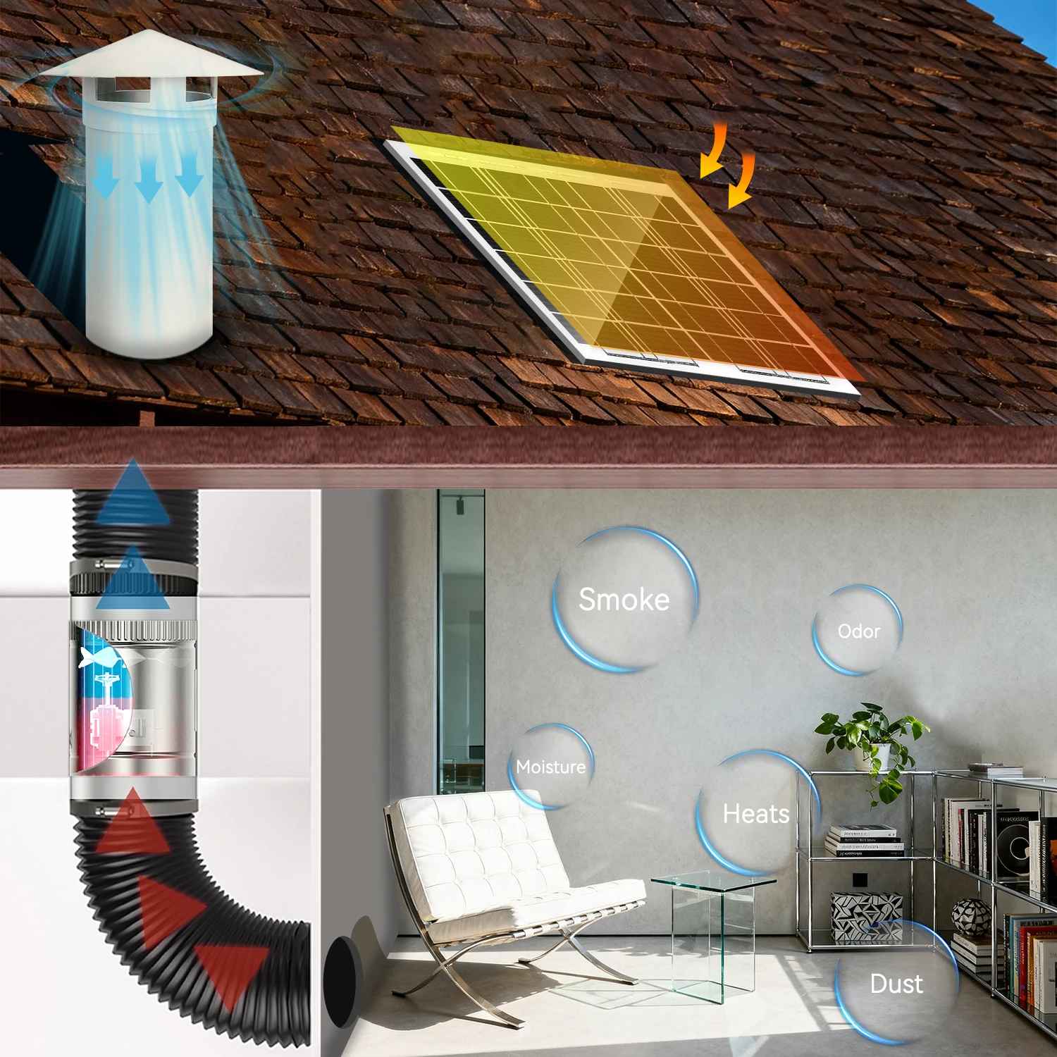 Solar Roof Exhaust Fanw, Fan-15W, Waterproof, Brushless, Axial - detail 20