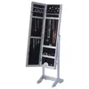 Luxury natural wood mirror jewelry cabinet with drawers and classic design