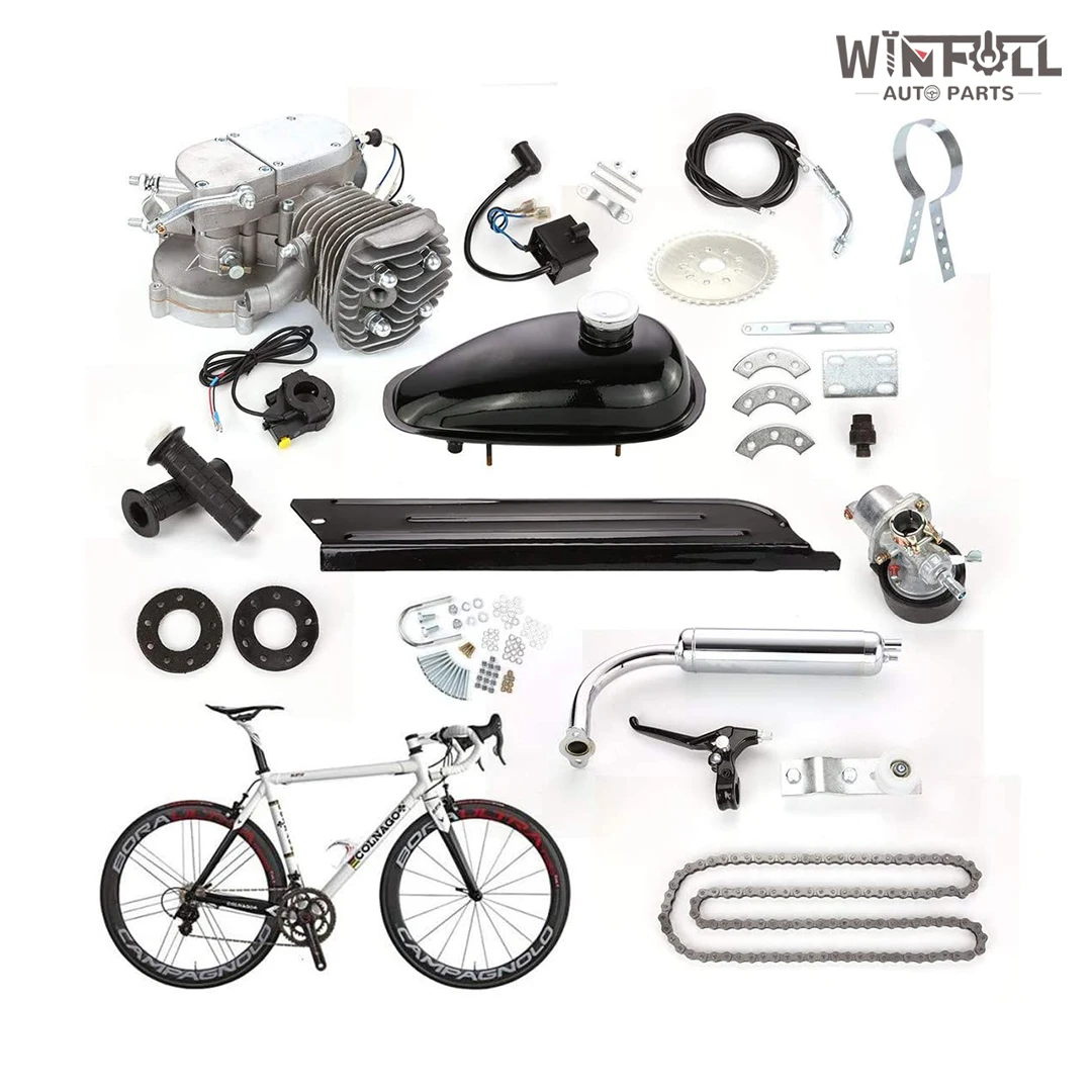 Fuel-Saving Petrol Engine DIY Kit with Tools 2 Stroke Cycle Motor Engine Kit Set 80CC Bicycle Motor Kit 