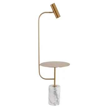 gold and marble floor lamp