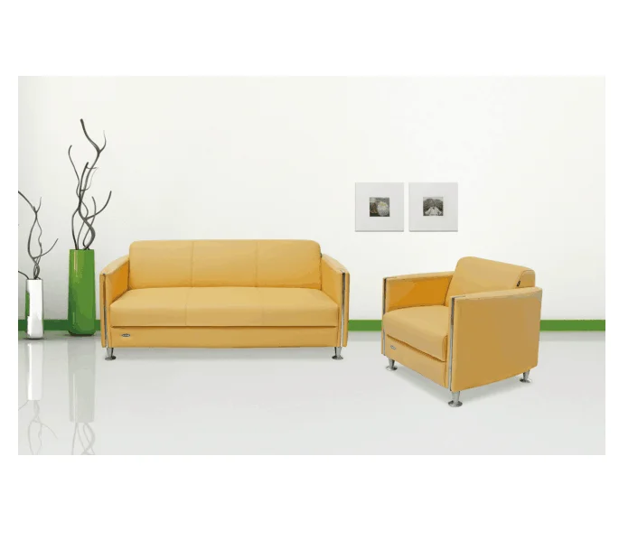Modern Simple Office Design Furniture Yellow Leather Sofa Set Buy