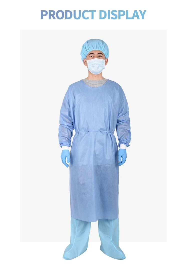 45 Gsm Disposable Surgical Gowns Waterproof Surgical Clothing Blue Sms