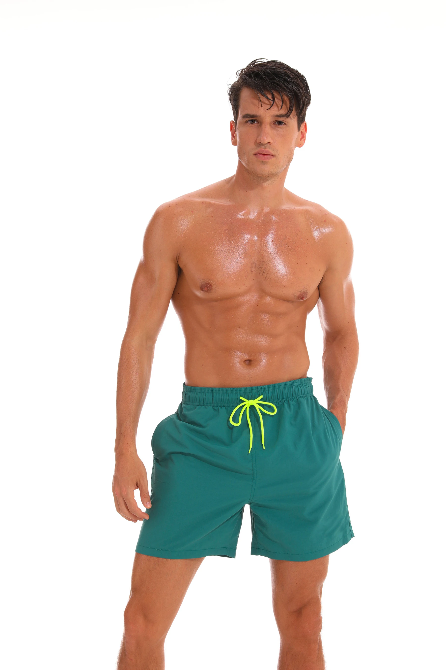 Custom Logo Men Beach Swim Shorts Men Plain Swim Trunks Men Swimwear