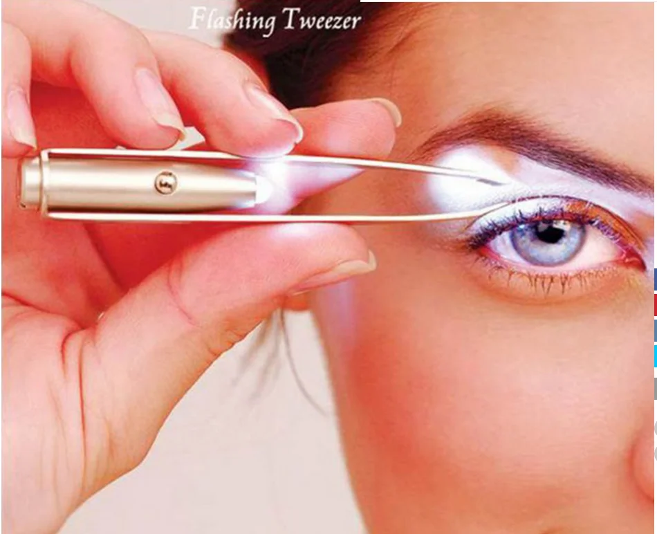 led eyebrow tweezers eyebrow hair remover make up led light