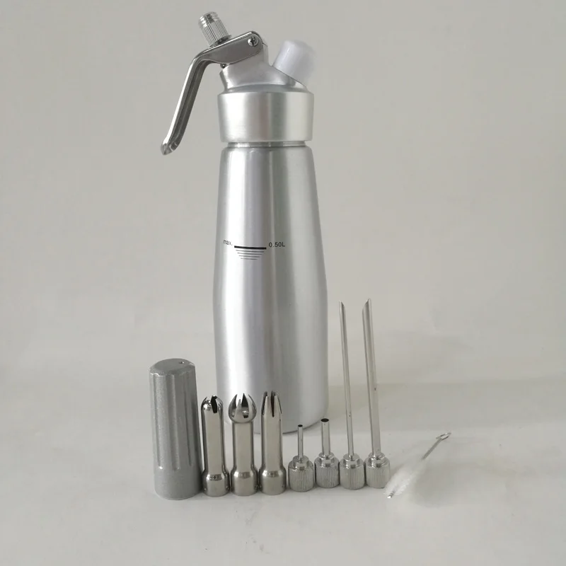 0.5l Manual Professional Aluminum Whipped Cream Dispenser Use 8g N20