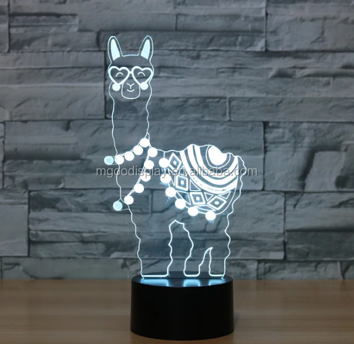 Night Light Lamps 3d Optical Illusion Led Alpaca Nightlights Night Stand Lovers Remote Control Rgb Display For Kids Boys Girls Buy 3d Led Night Light Present For Kids Acrylic Night Light