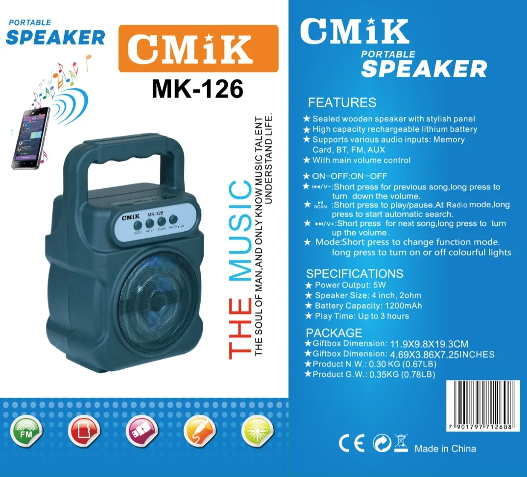 cmik mk-126 oem odm mini parlanted crank portable professional ubl sound system bocina subwoofers blue tooth speaker - ANKUX.COM