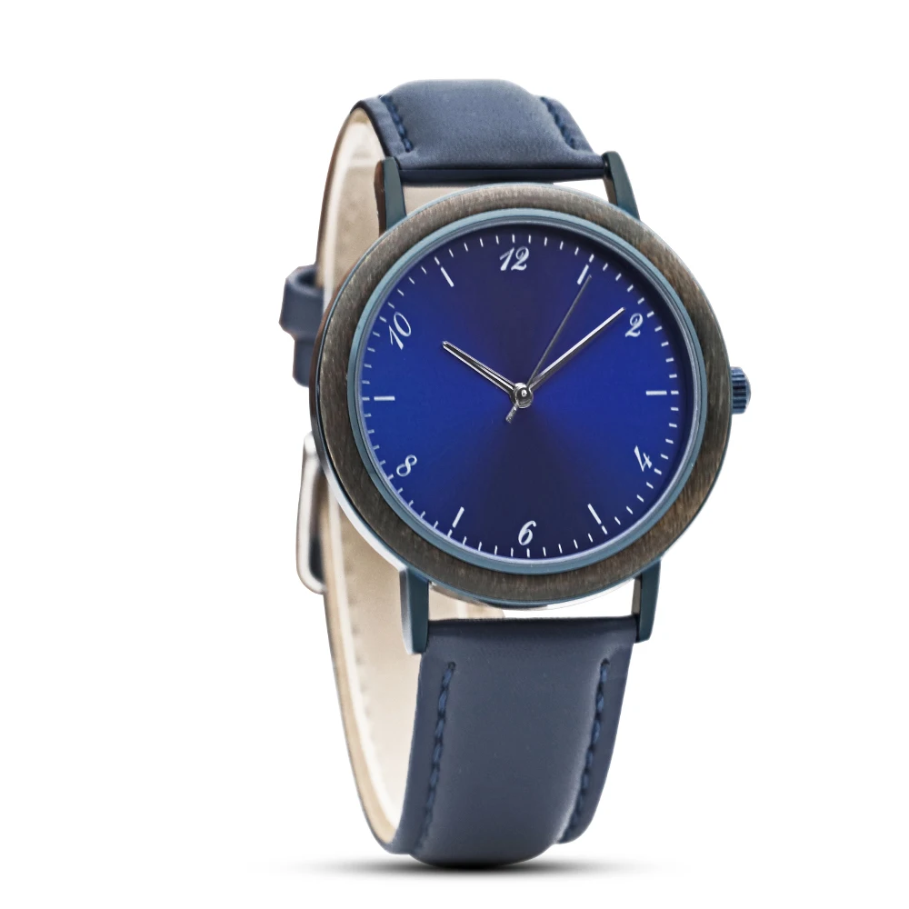 charm ladies watches three needles wooden bezel pu leather band