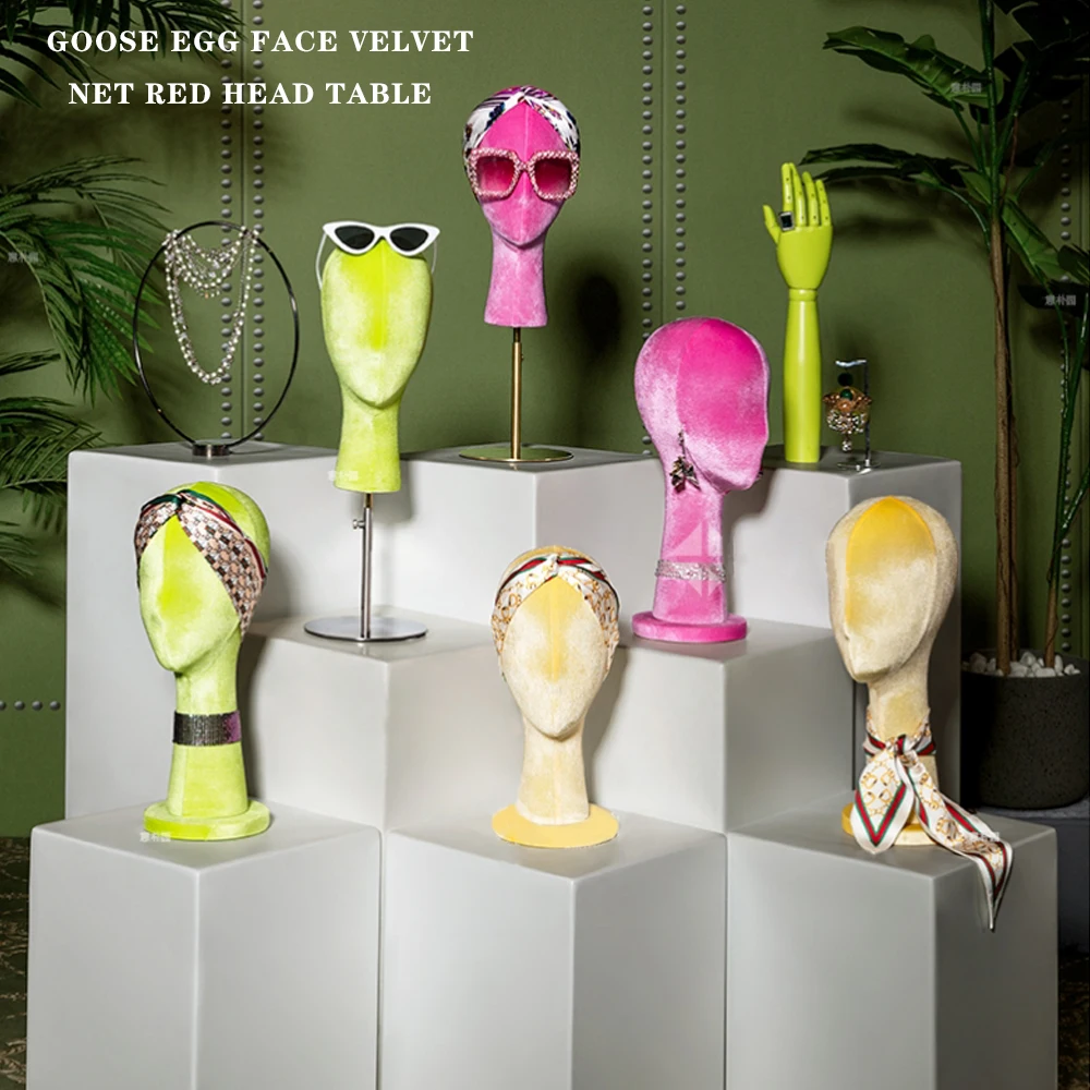 Luxury Rose Red Velvet Mannequin Head,33 Cm Wig Manikin Head With