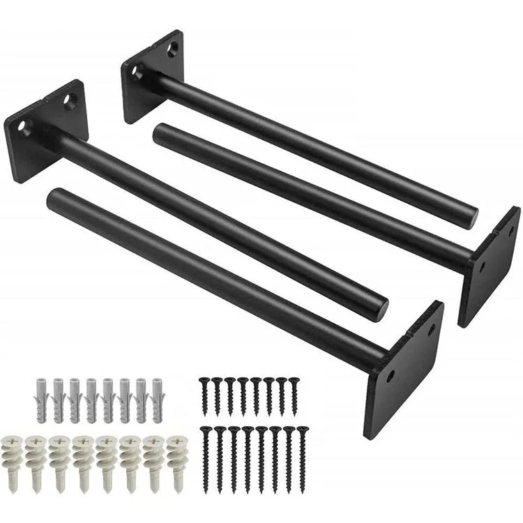 Floating Shelf Brackets Black Solid Steel Invisible Shelf Brackets ...