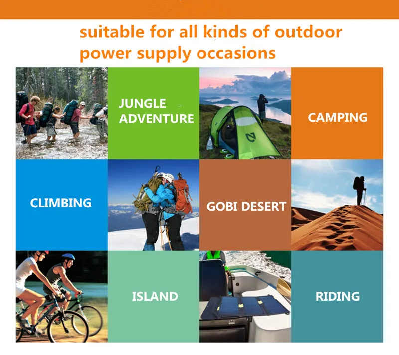 Popular Products 2019 Hot Outdoor Waterproof Sunpower Mobile Output Foldable Panel USB Phone Battery Chargers Solar Pack