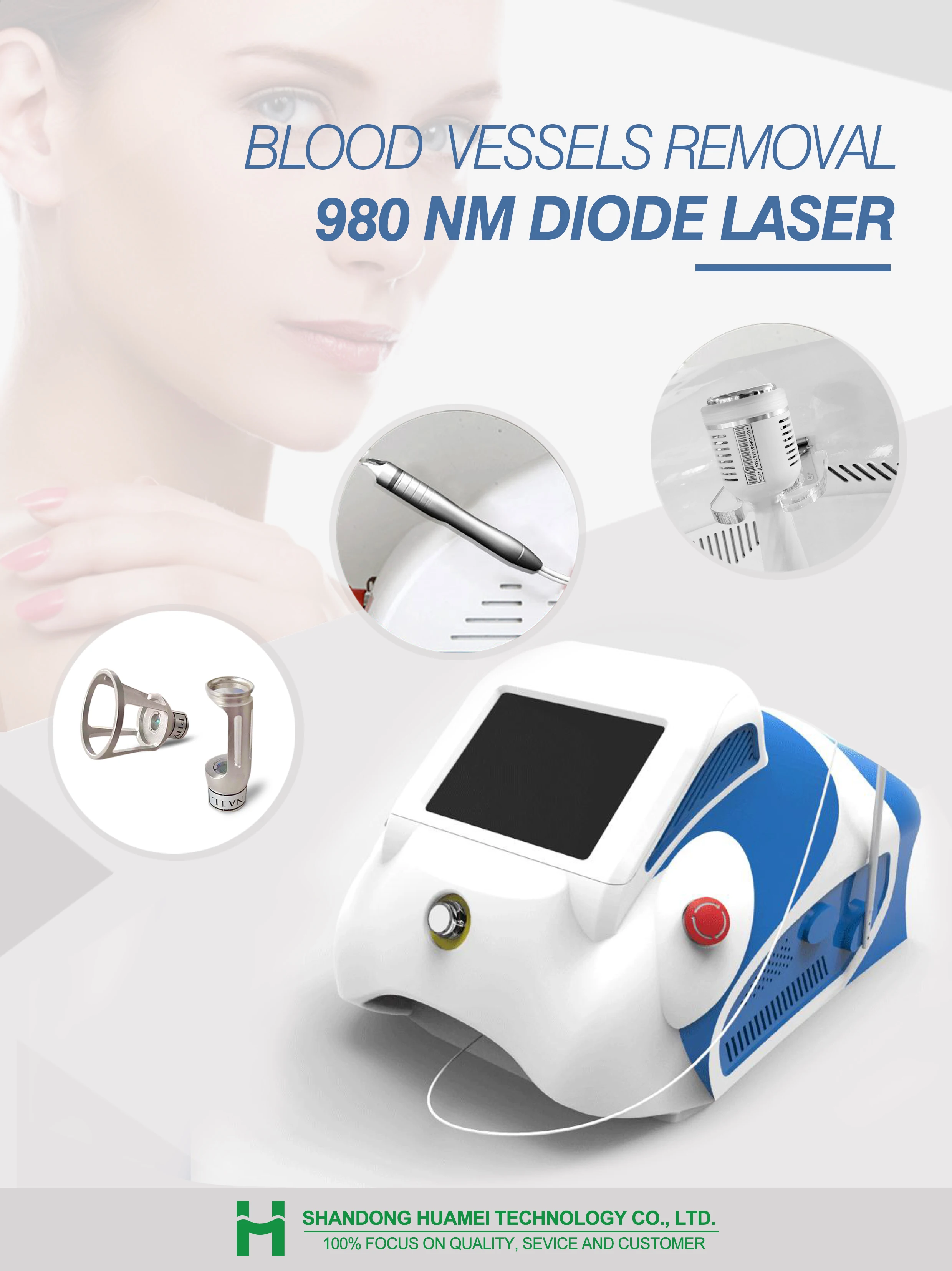 980 Nm Diode Laser For Skin Fungal Infection Vascular Veins Removal