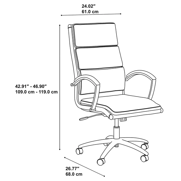 High Back Leather Executive Office Chair In Brown and Black Upholstery Cover