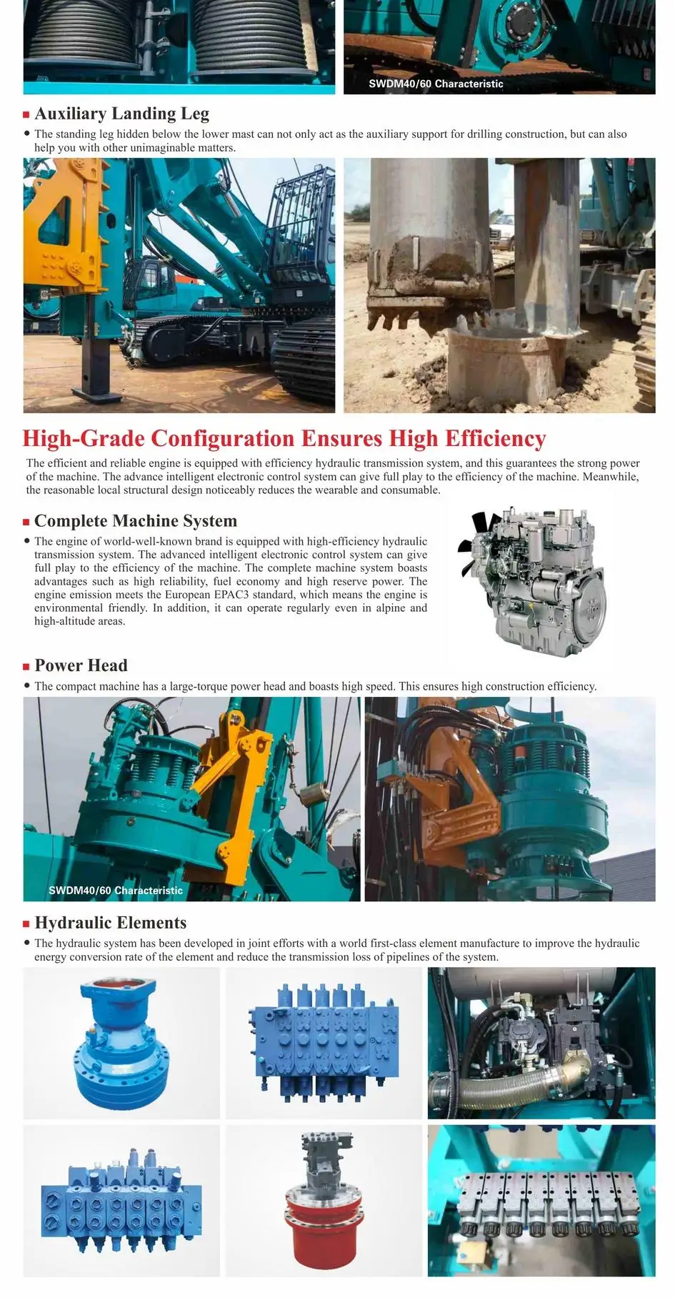 SUNWARD SWDM60120 Rotary Drilling Rig high quality dth hammers bit for crawler blast hole power