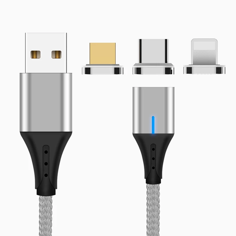 Multi Usb-c Data Charging Mobile Phone Charger Micro Braided 3 In 1 Magnetic Usb Cable for fast charging - ANKUX.COM